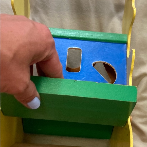 Vintage 1983 big bird wooden rocker/puzzle block toy - Picture 3 of 4